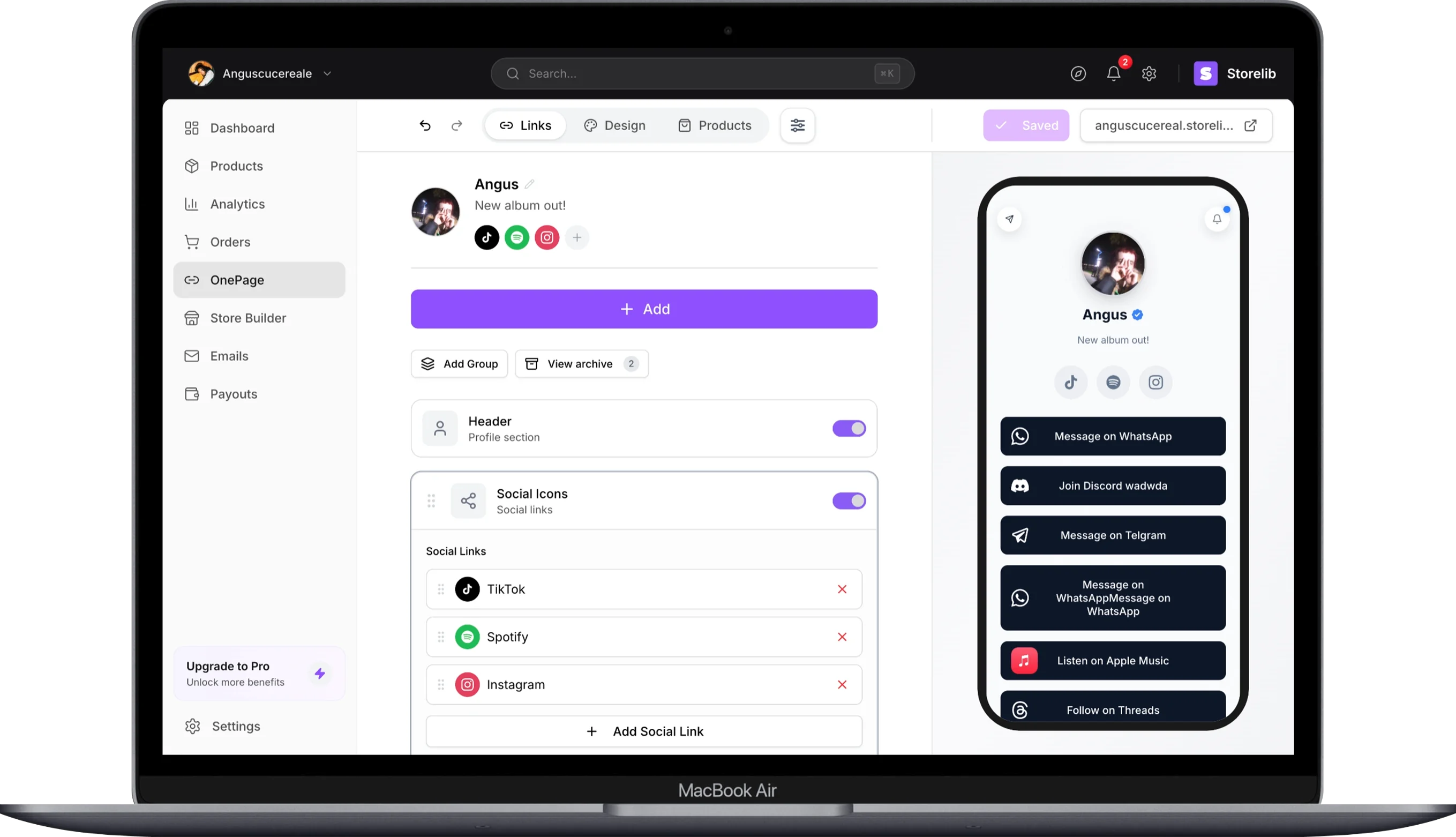 Storelib Dashboard view 2